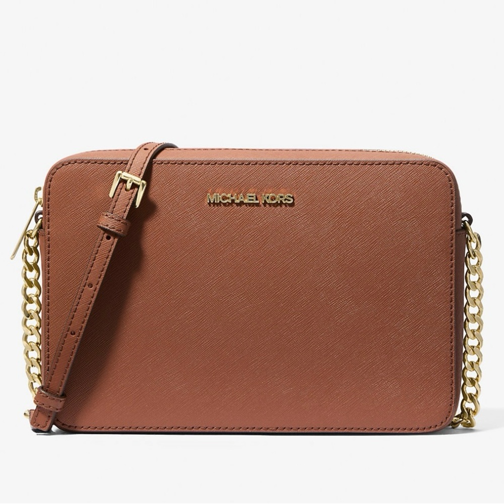 Michael Kors Tan Crossbody Bag with Gold Chain